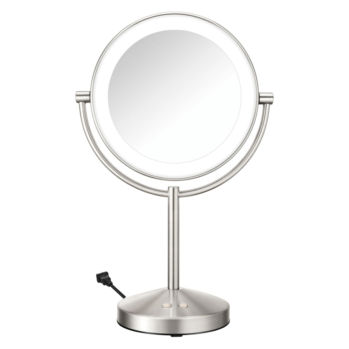 Double-Sided LED Makeup Mirror with 1X/10X Magnification