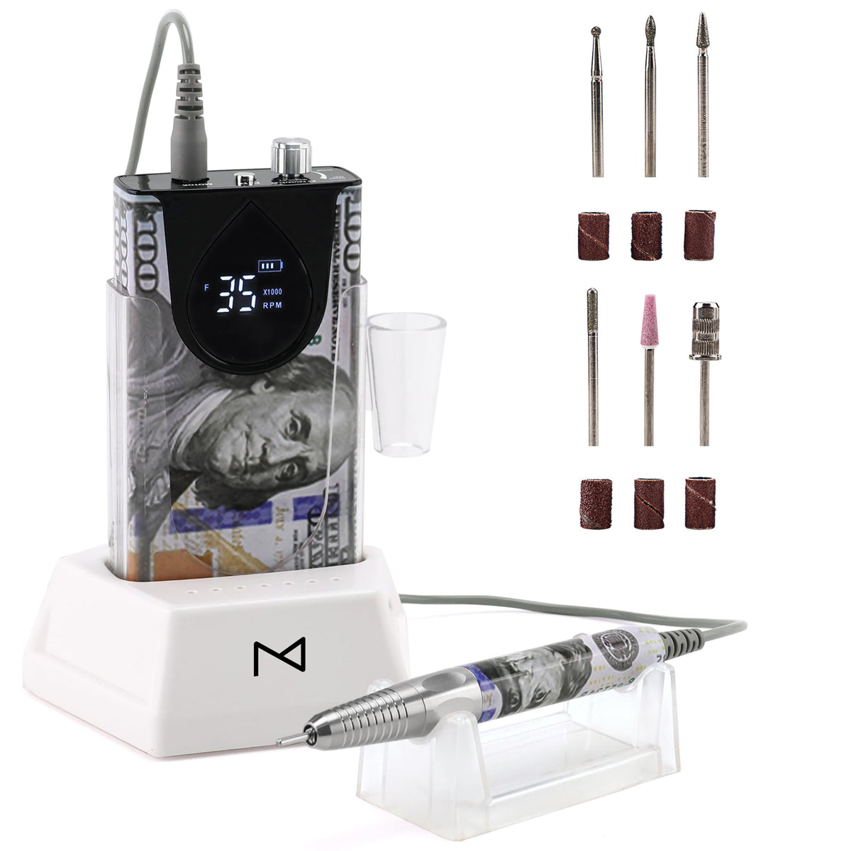 35K RPM 2-in-1 Brushless Cordless Electric Nail Drill