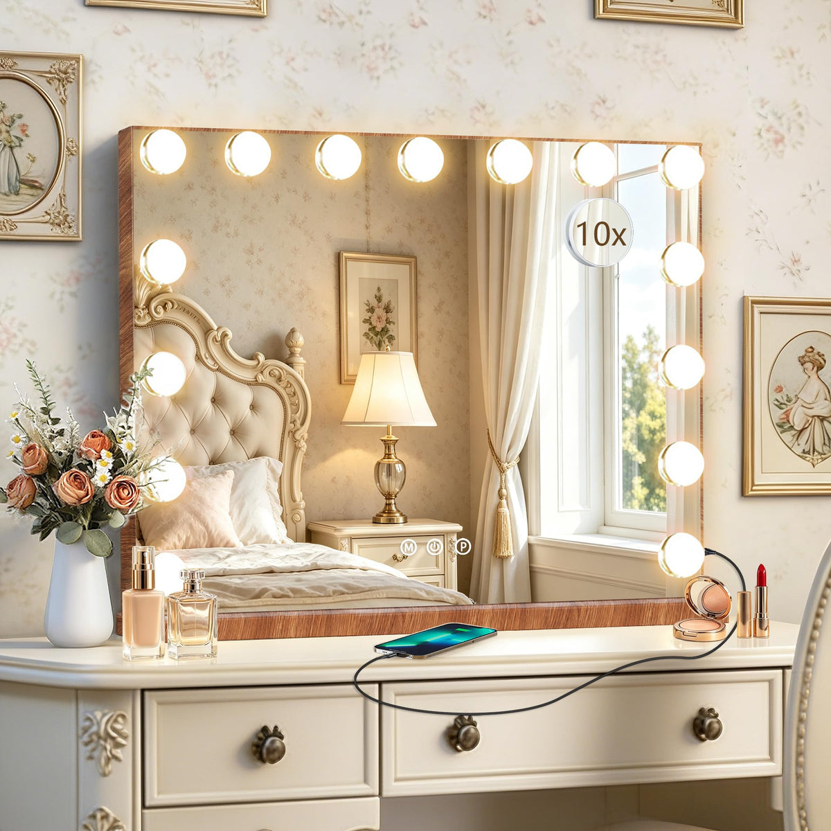 Ratsamee Arched Makeup Vanity Mirror with Lights