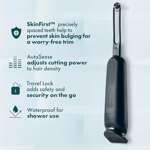 Waterproof Body Hair Trimmer with LED Light for Men