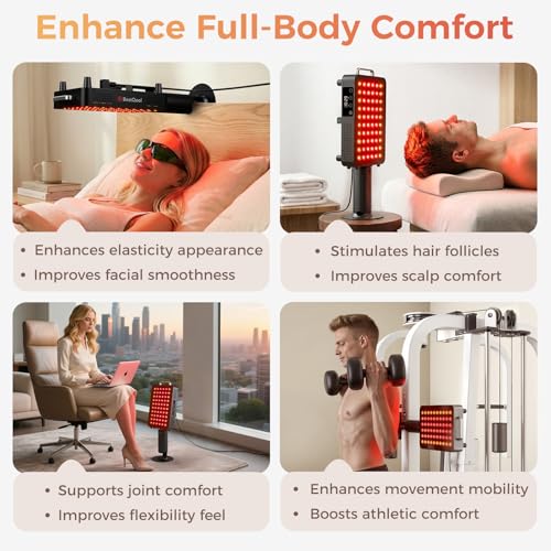 BestQool Red Light Therapy Panel with Stand, FSA-HSA 6 Wavelengths, 140W