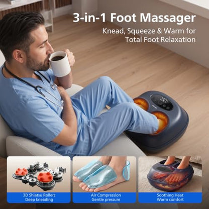 Heated Foot Massager with Shiatsu & Air Compression