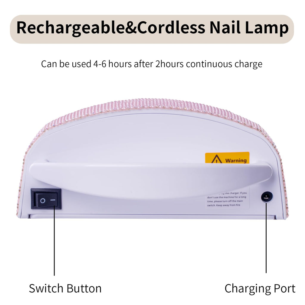 48W Rechargeable UV Nail Lamp for Gel Manicures