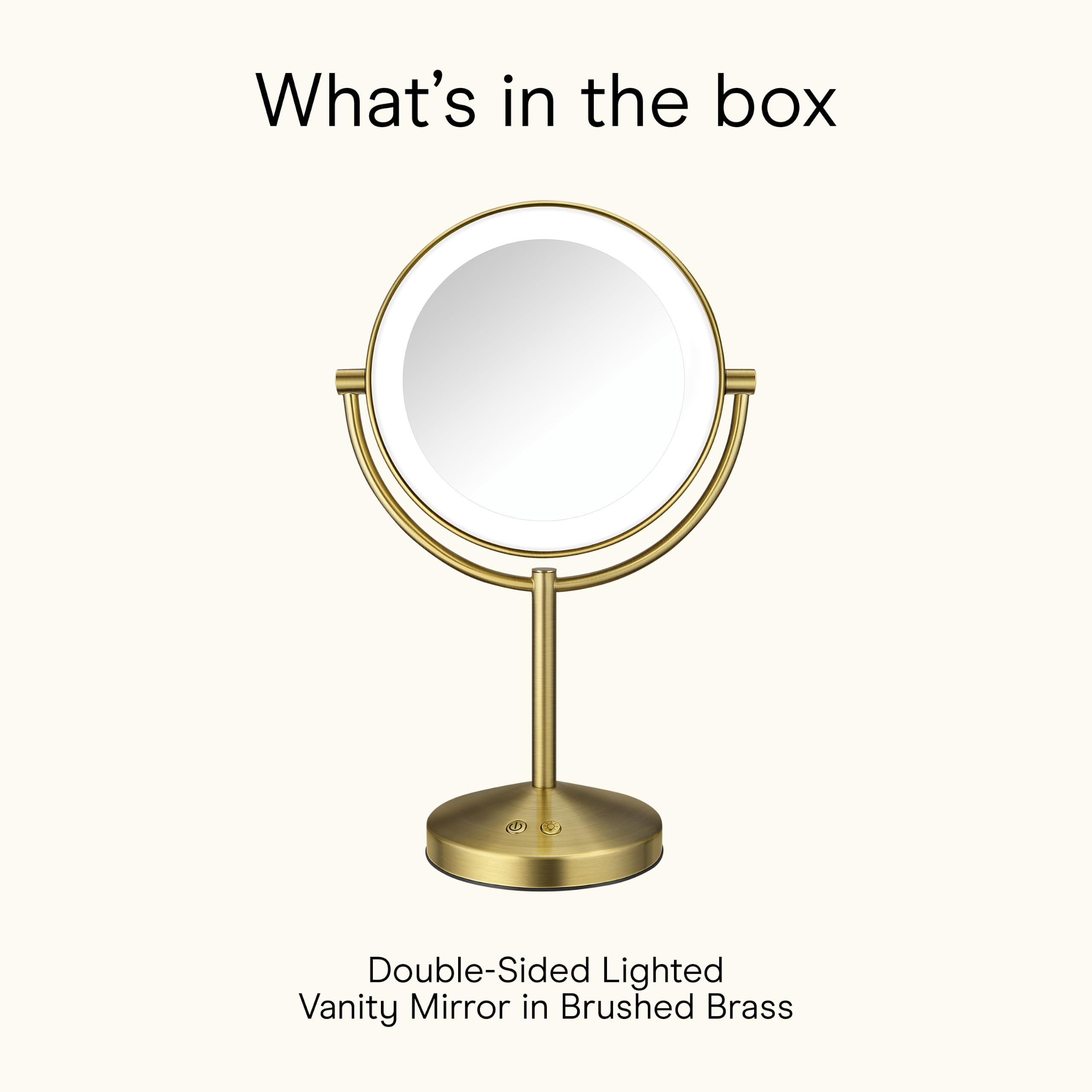 Double-Sided LED Makeup Mirror with 1X/10X Magnification