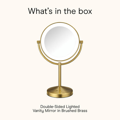 Double-Sided LED Makeup Mirror with 1X/10X Magnification