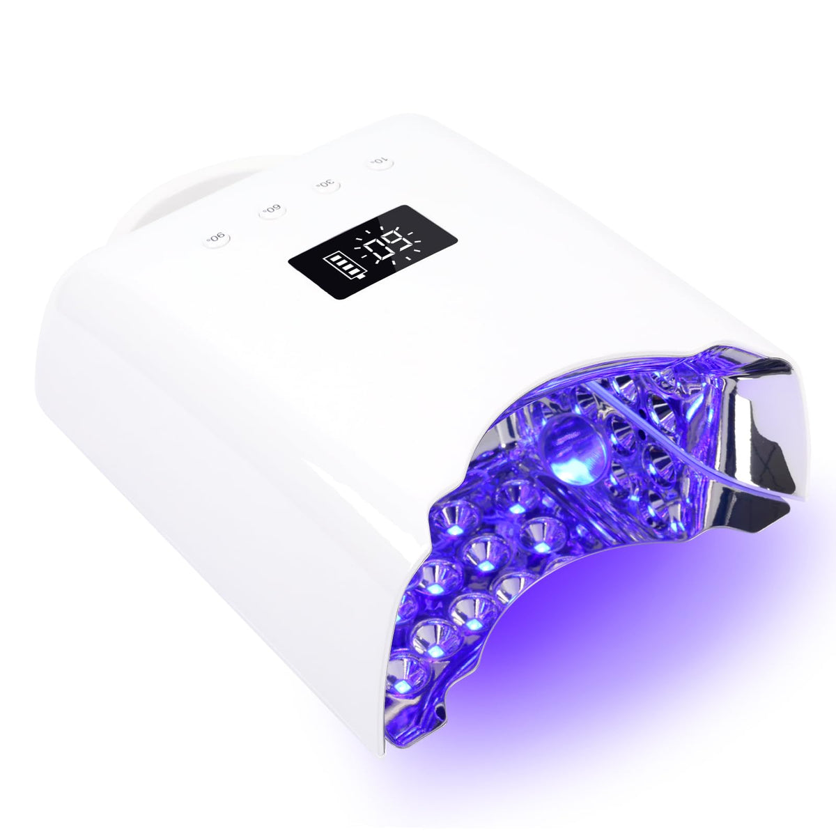 78W Cordless UV LED Nail Lamp with LCD Display & Auto Sensor