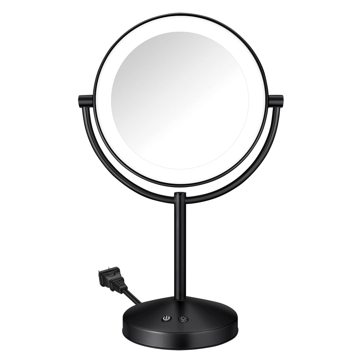 Double-Sided LED Makeup Mirror with 1X/10X Magnification