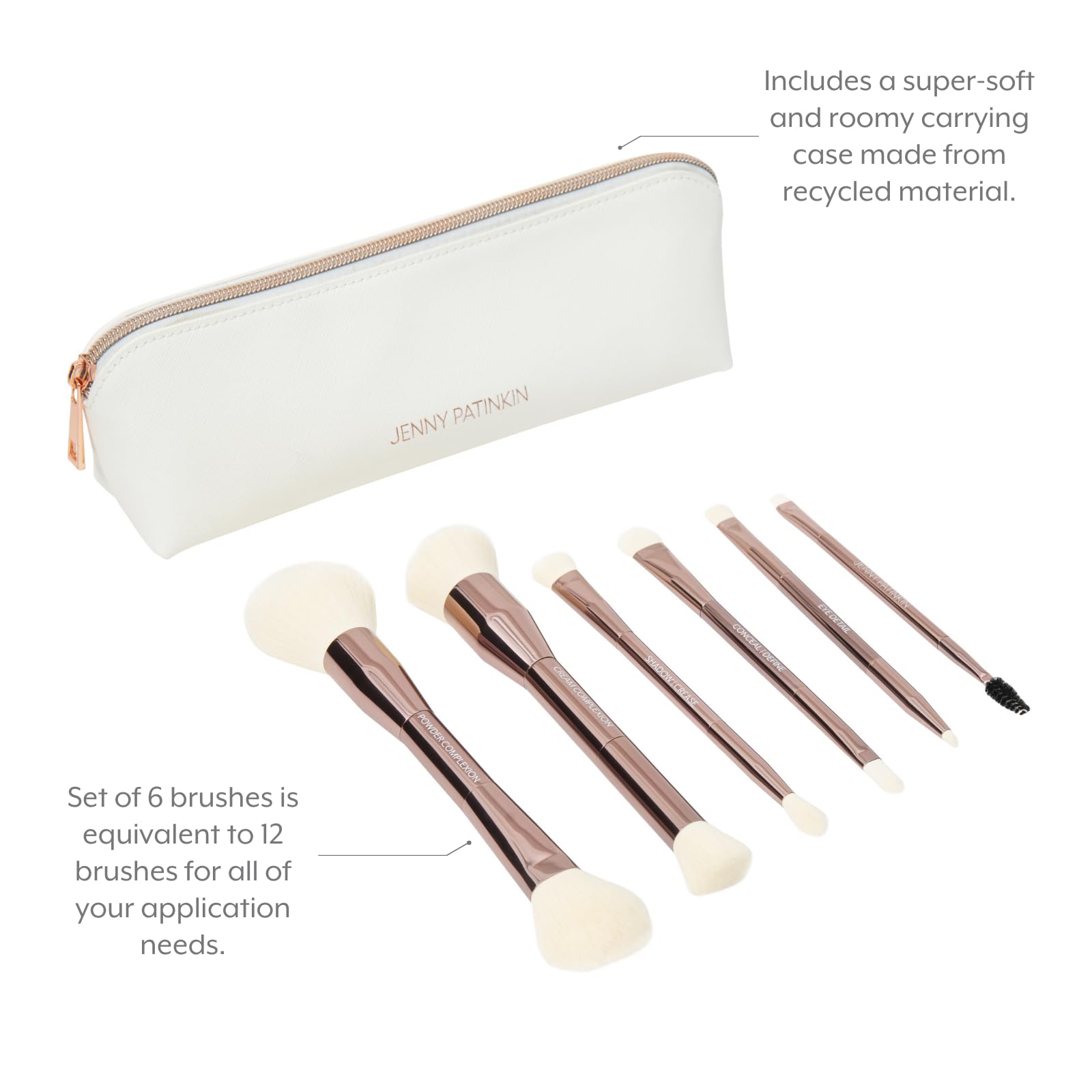 Jenny Patinkin Women's Dual Ended Makeup Brush Set
