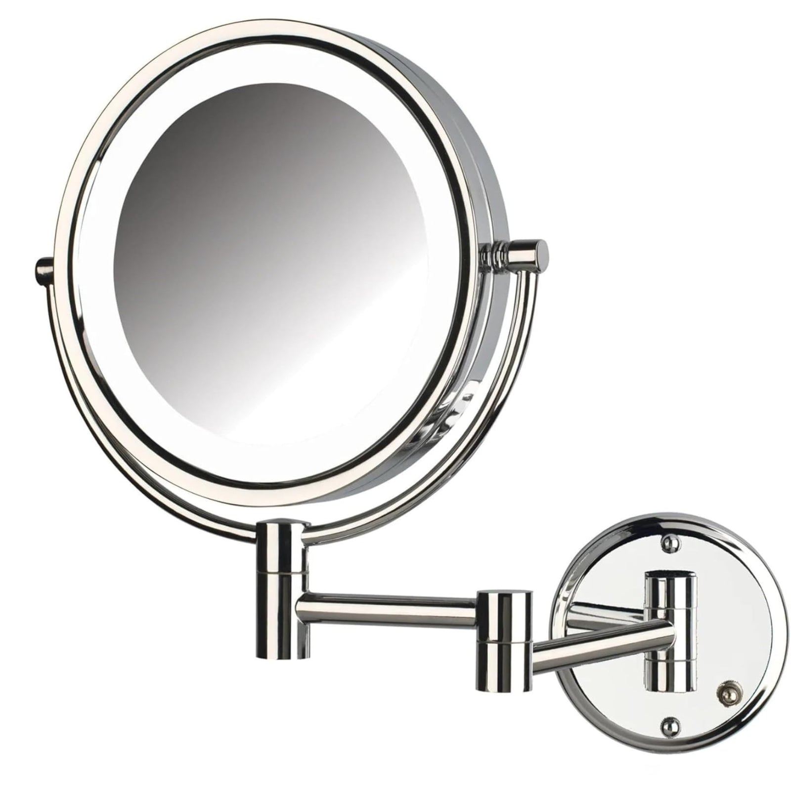 Wall-Mounted Lighted Makeup Mirror with 8X Magnification