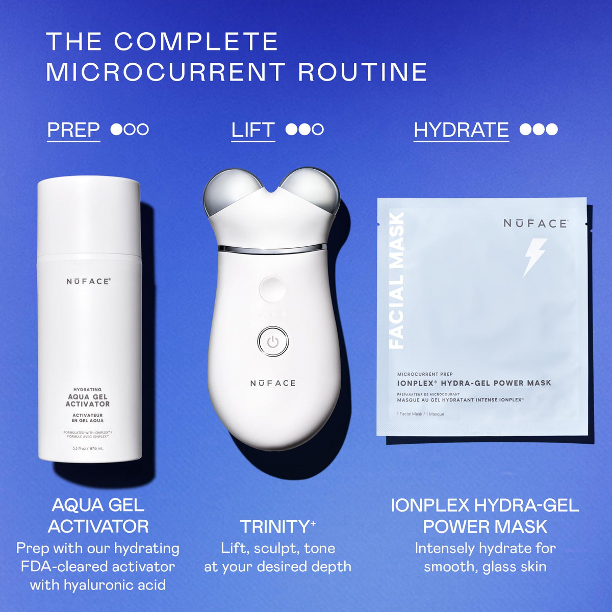 NuFACE TRINITY+ Microcurrent Facial Device Starter Kits