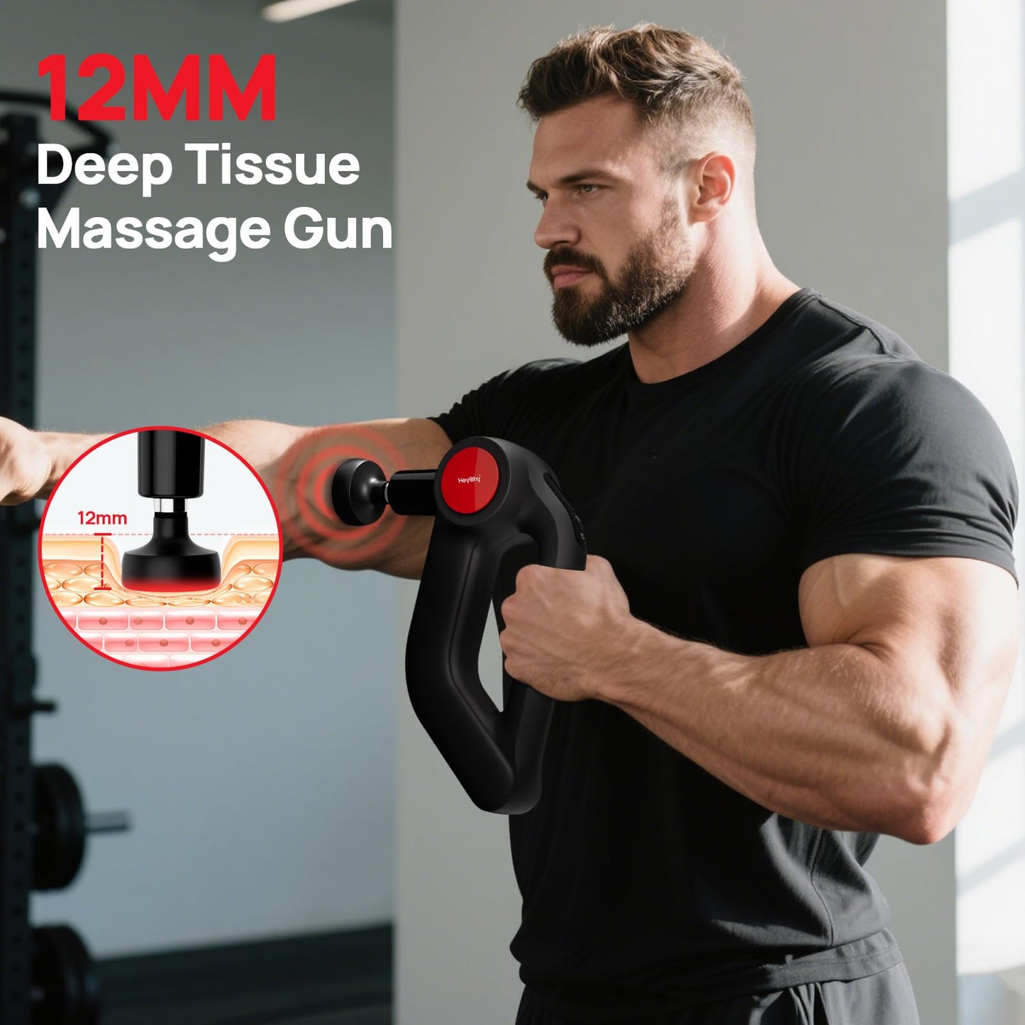 Deep Tissue Massage Gun with Heat & 12mm Percussion