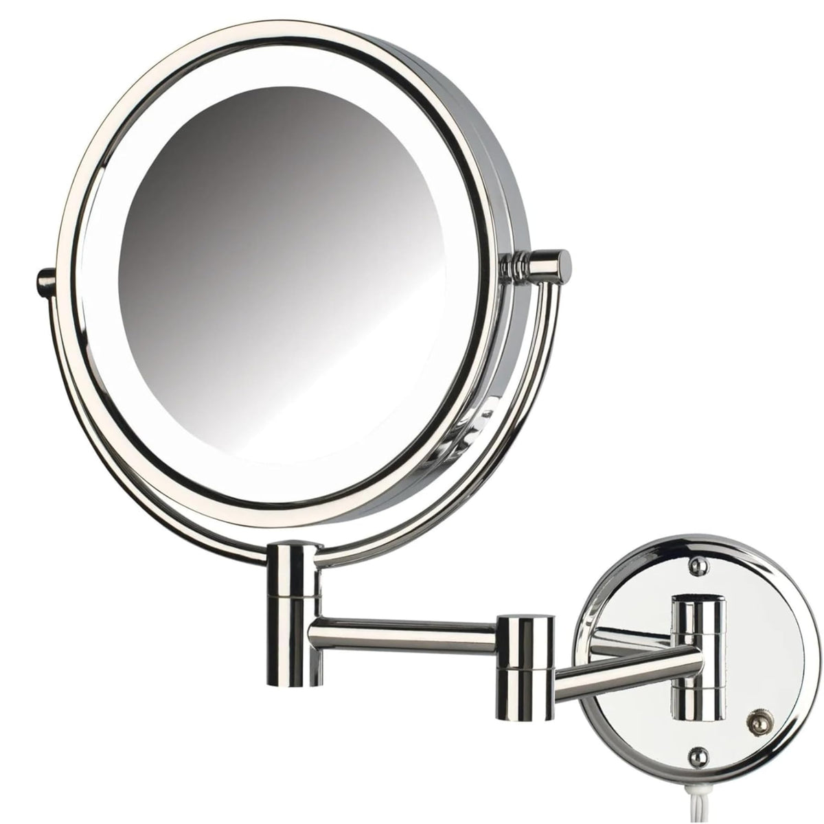 Wall-Mounted Lighted Makeup Mirror with 8X Magnification
