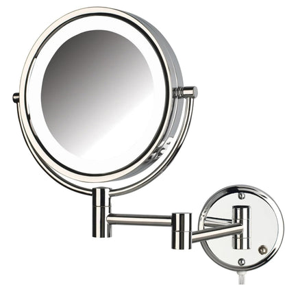 Wall-Mounted Lighted Makeup Mirror with 8X Magnification