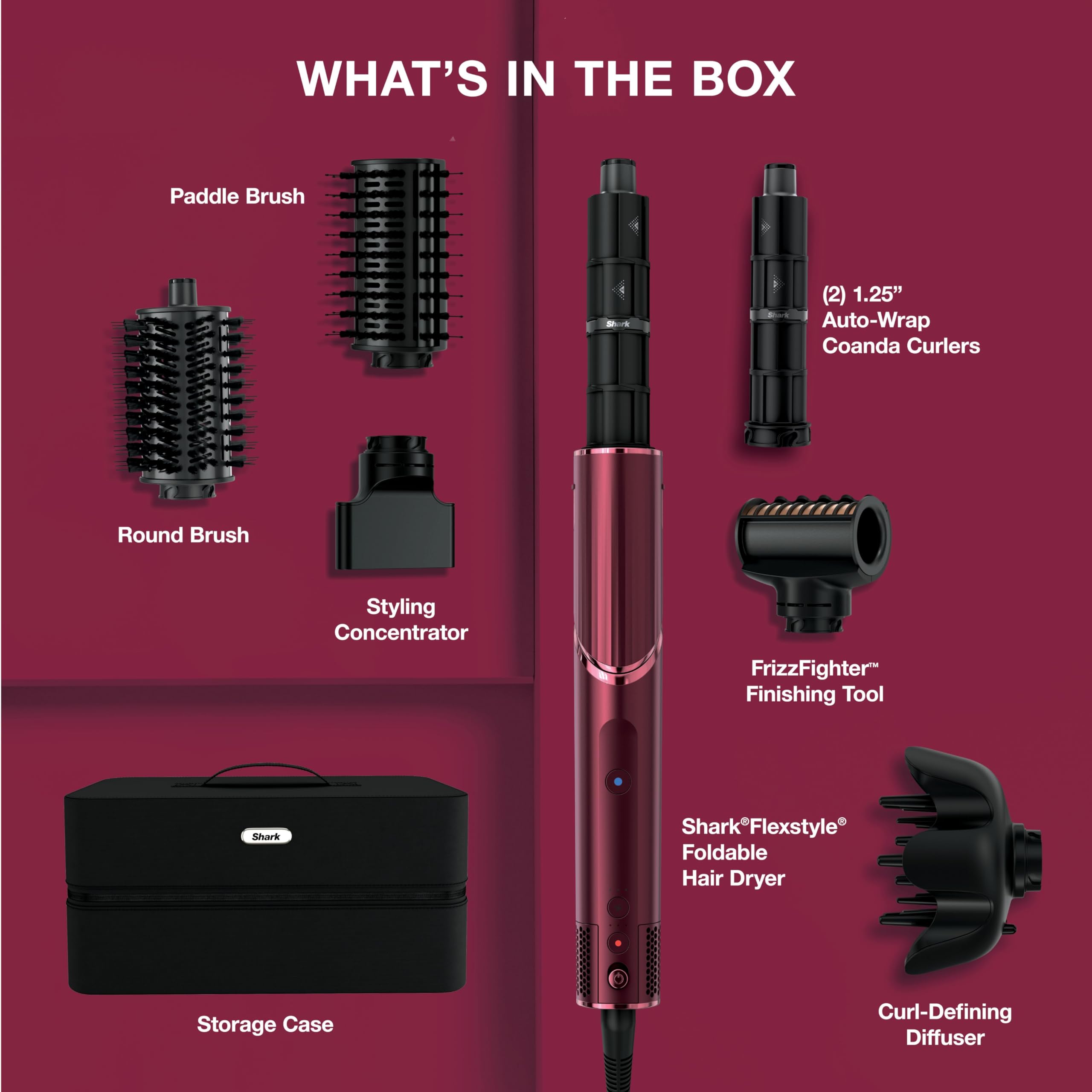 Rotating Hair Dryer & Multi-Styler with Auto-Wrap Curlers