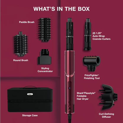 Rotating Hair Dryer & Multi-Styler with Auto-Wrap Curlers