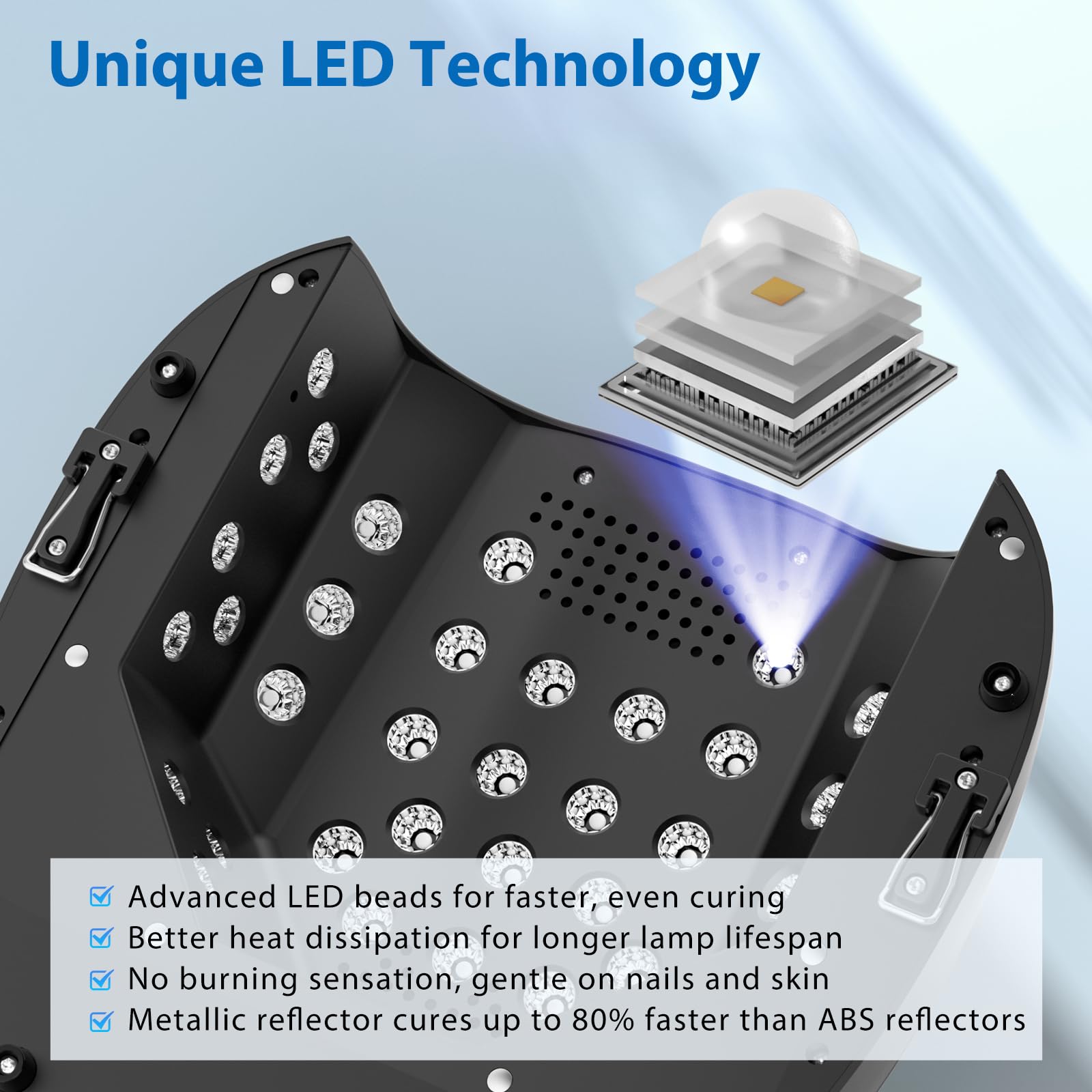 126W Cordless UV Nail Lamp with 4 Timer Settings