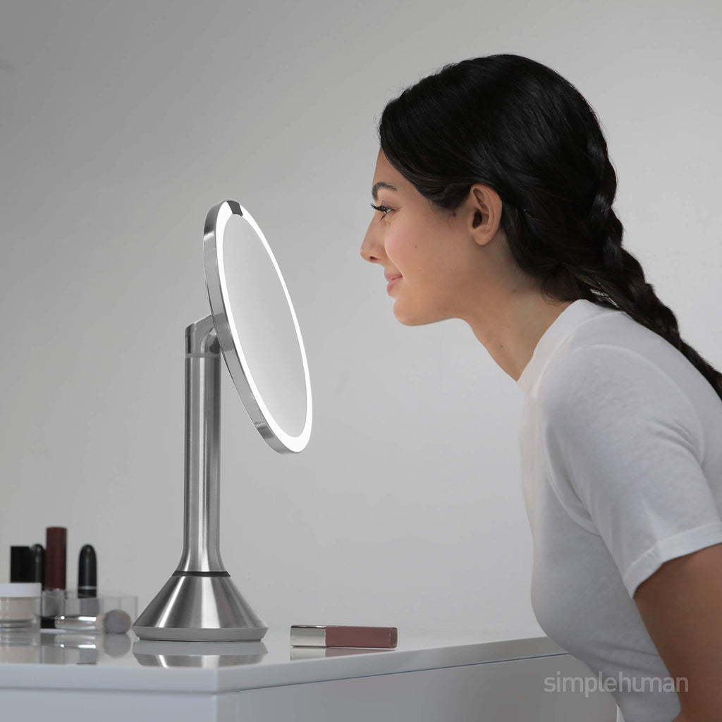8-Inch Sensor Makeup Mirror with 5X Magnification & Dual Light