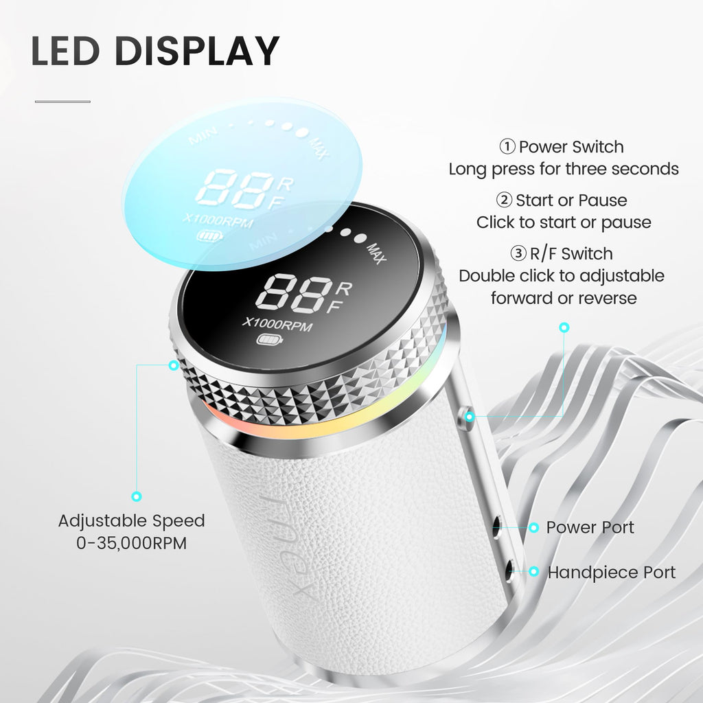 35K RPM Brushless Rechargeable Electric Nail Drill