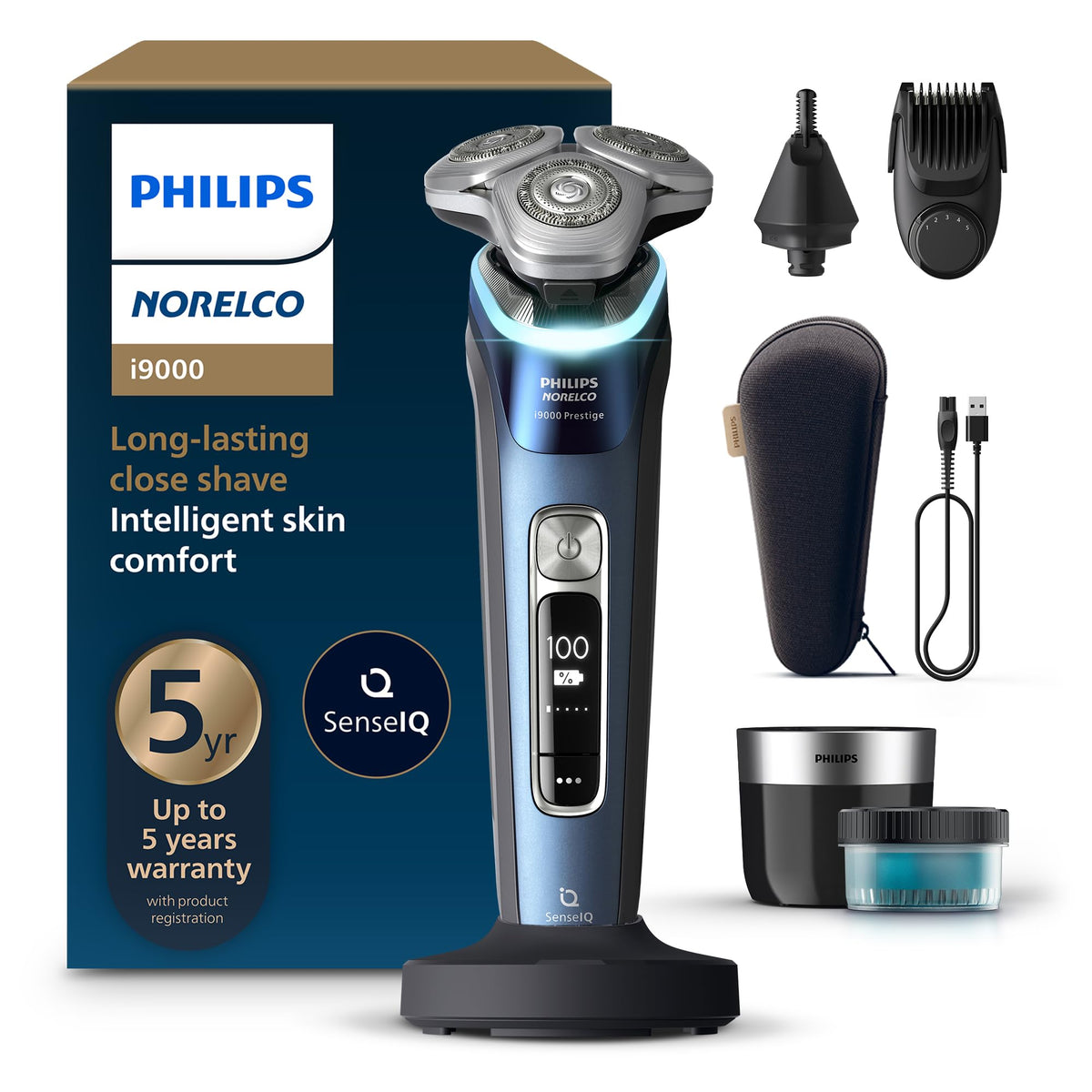 Rechargeable Wet & Dry Electric Shaver with Pop-Up Trimmer