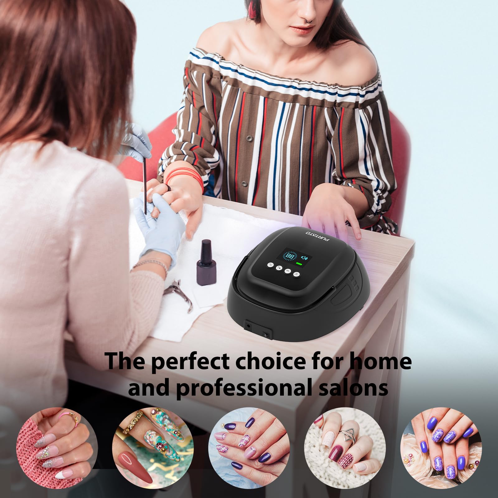 126W Cordless UV Nail Lamp with 4 Timer Settings