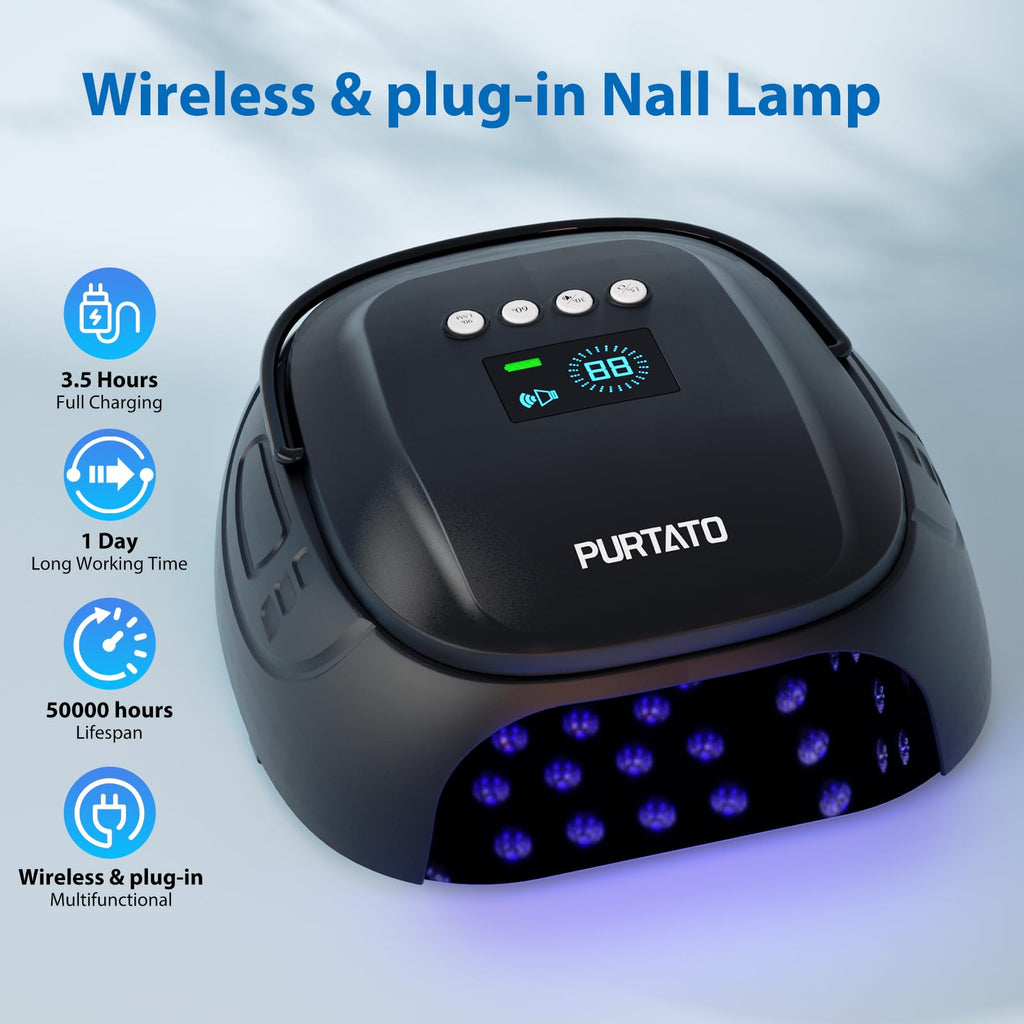 126W Cordless UV Nail Lamp with 4 Timer Settings