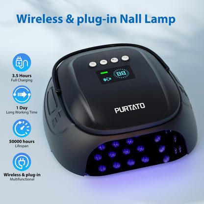 126W Cordless UV Nail Lamp with 4 Timer Settings