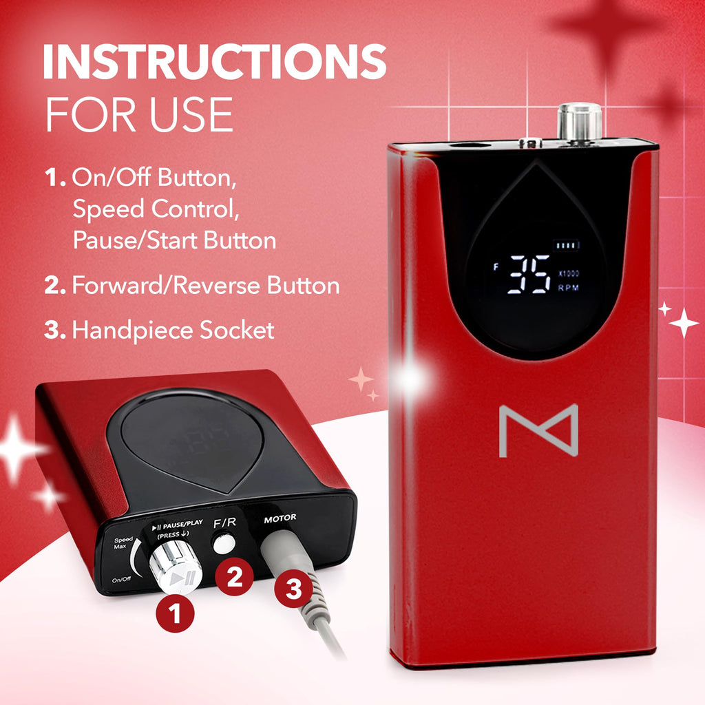 35K RPM 2-in-1 Brushless Cordless Electric Nail Drill