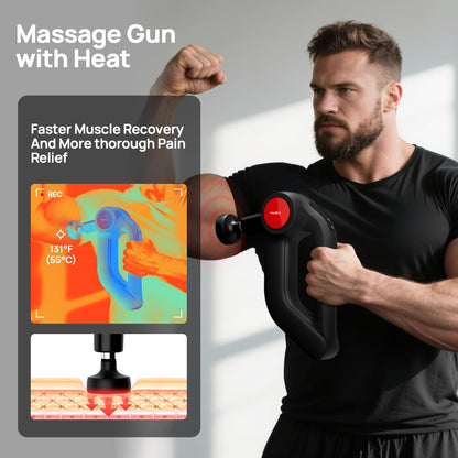Deep Tissue Massage Gun with Heat & 12mm Percussion
