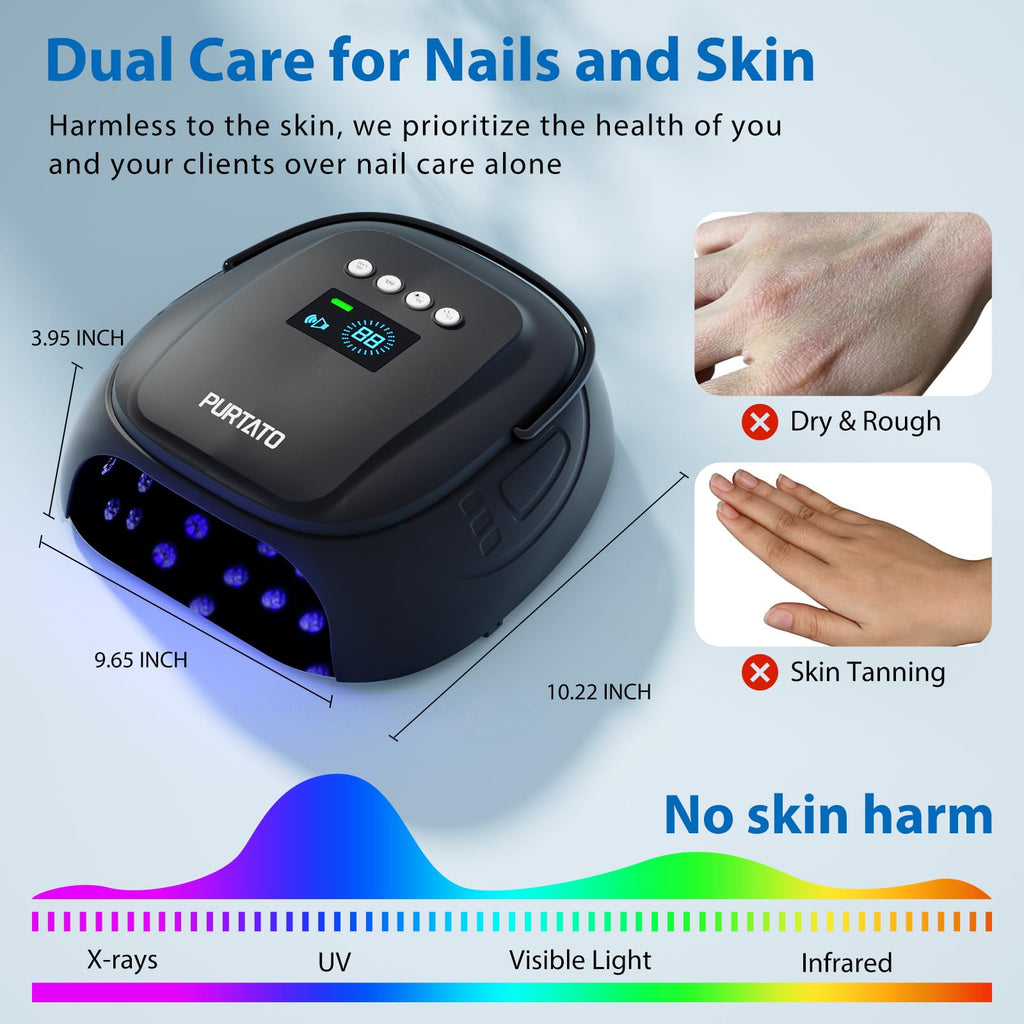 126W Cordless UV Nail Lamp with 4 Timer Settings