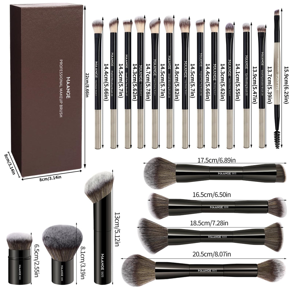 20-Piece Double-Ended Makeup Brush Set with Gift Box