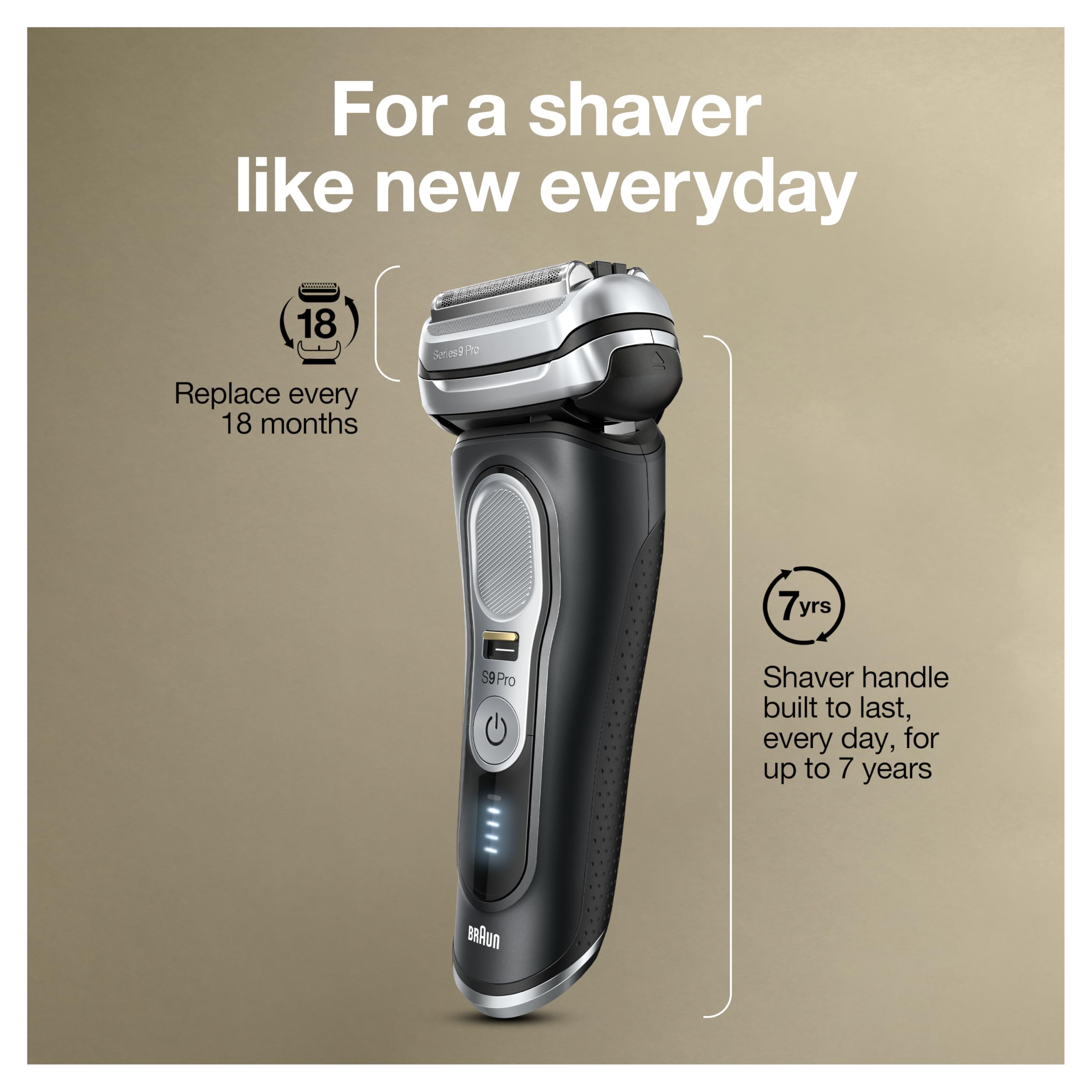Waterproof Foil Shaver with Beard Trimmer & Cleaning Station