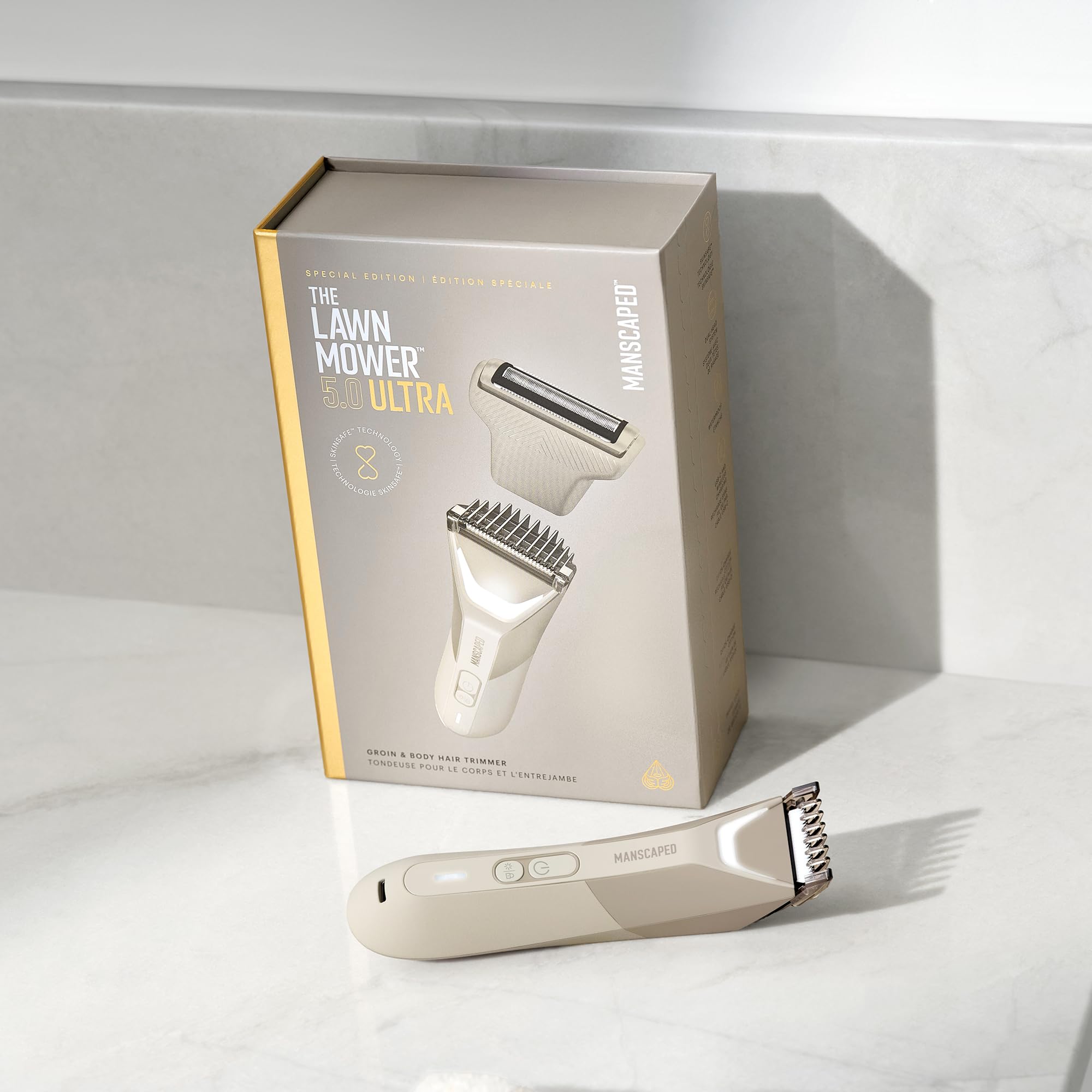 Waterproof Groin & Body Hair Trimmer with Dual-Head Blades