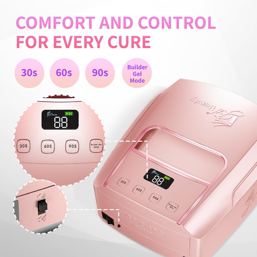48W XL Wireless UV LED Nail Lamp with Smart Timer