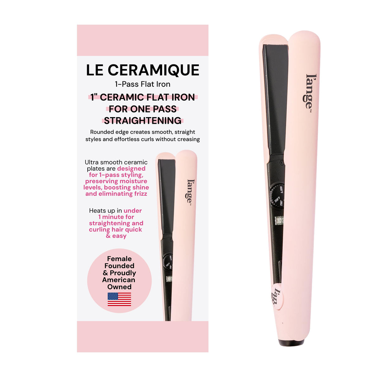 Ceramic Flat Iron Hair Straightener with Fast Heating