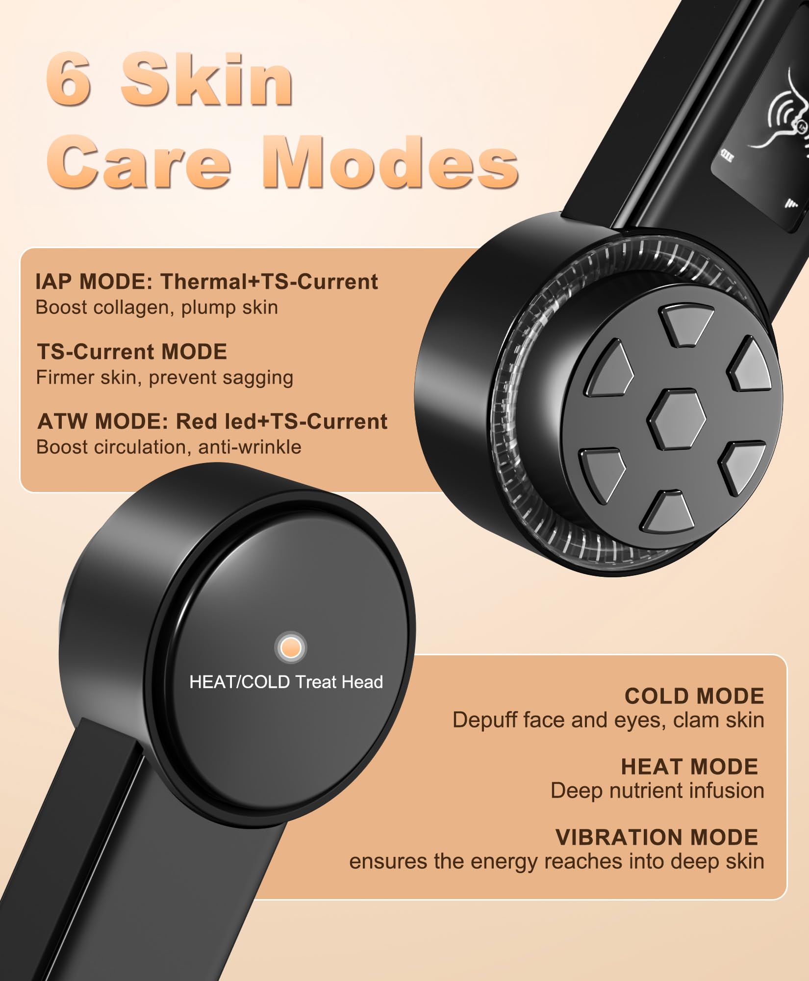 Hot & Cold Facial Therapy Device with Vibration Modes