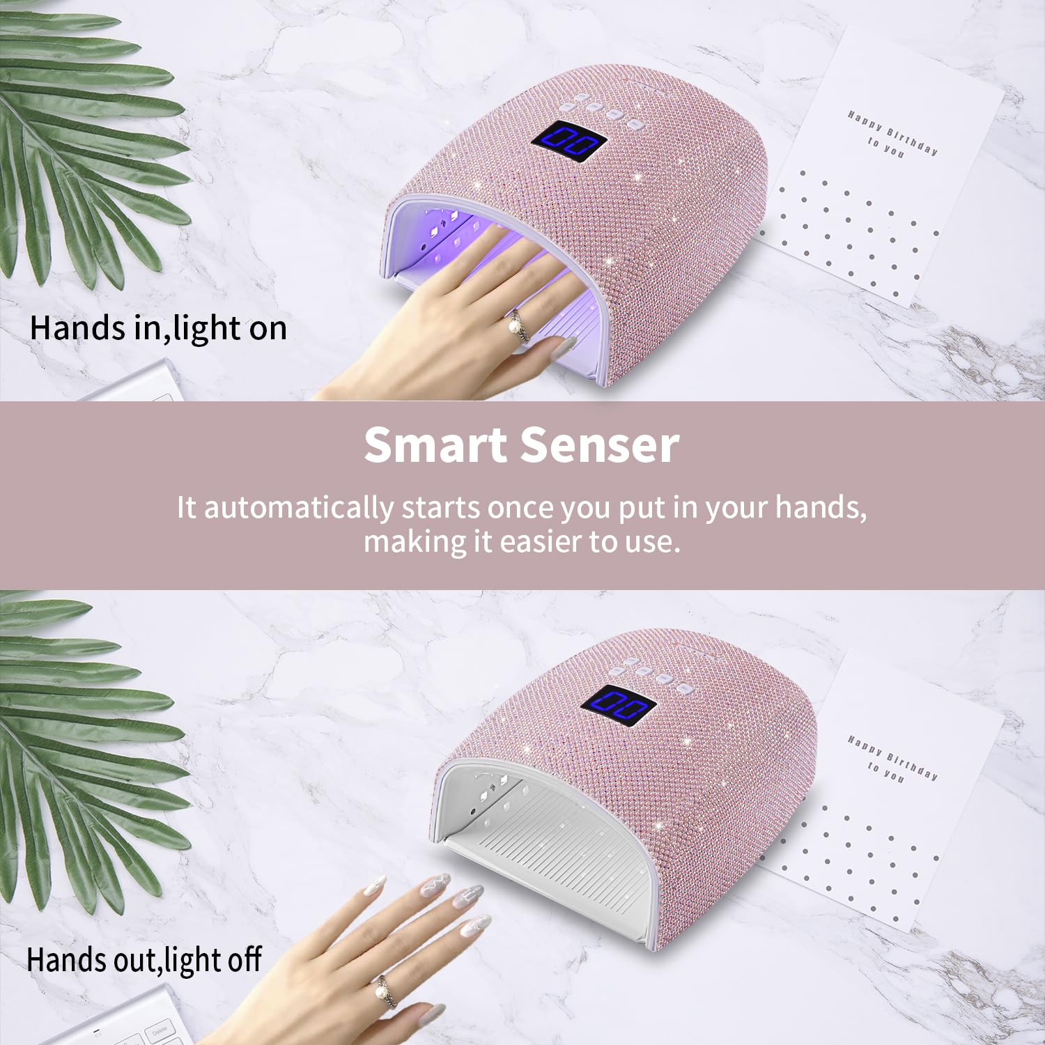 48W Rechargeable UV Nail Lamp for Gel Manicures