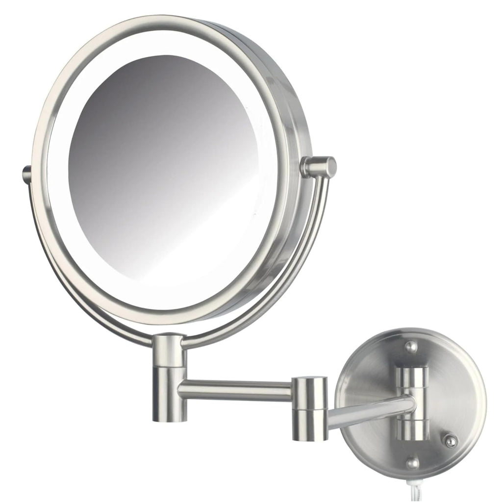 Wall-Mounted Lighted Makeup Mirror with 8X Magnification
