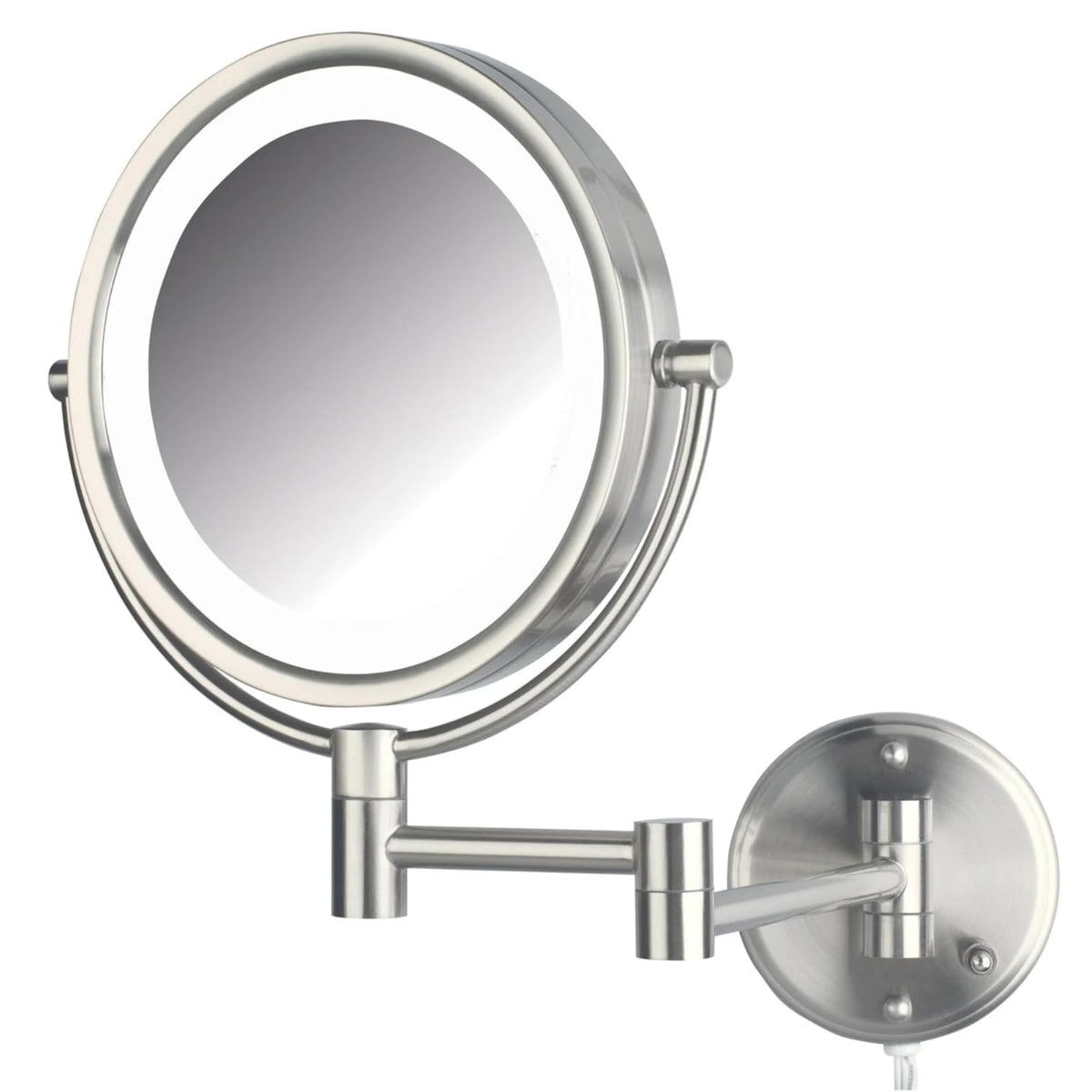 Wall-Mounted Lighted Makeup Mirror with 8X Magnification