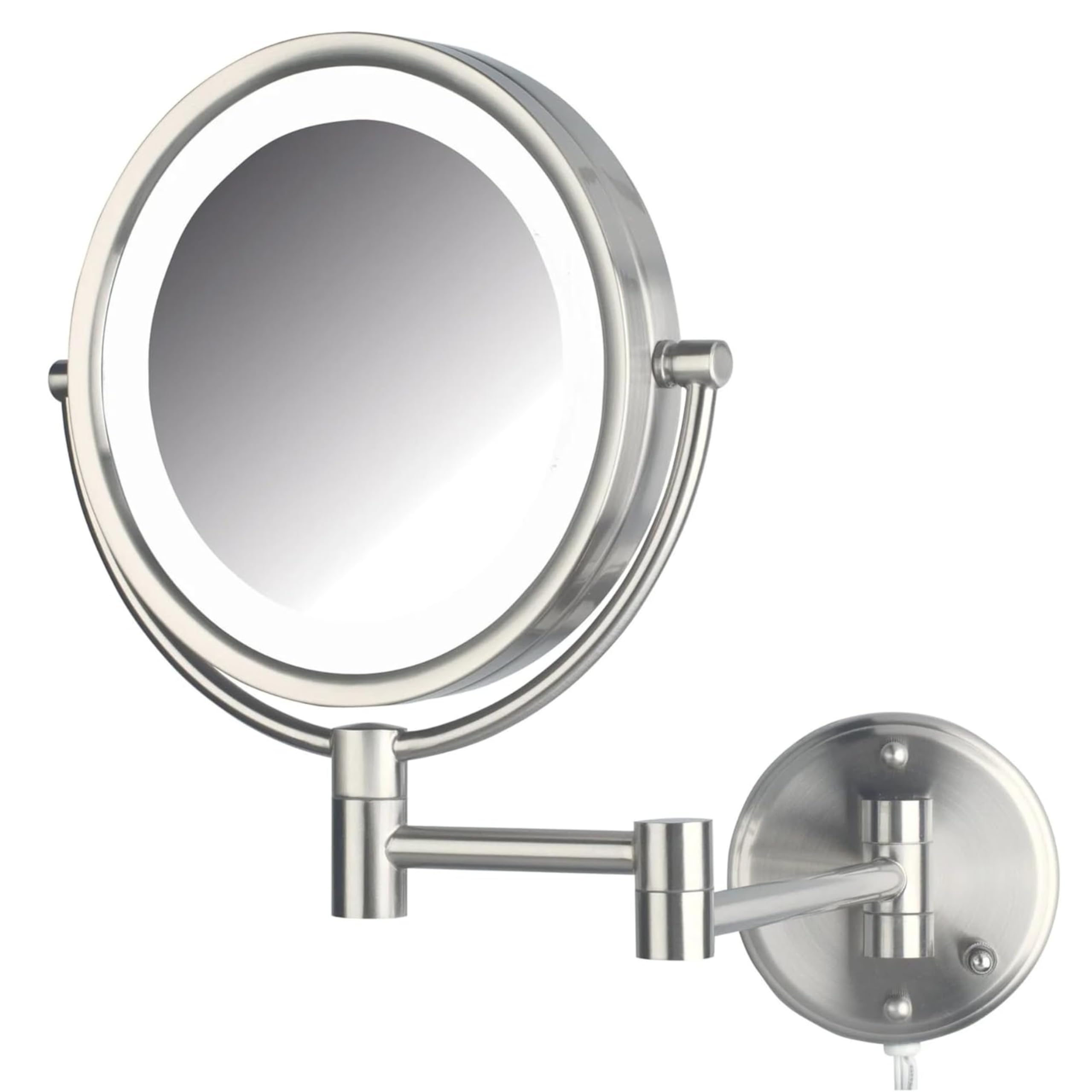 Wall-Mounted Lighted Makeup Mirror with 8X Magnification
