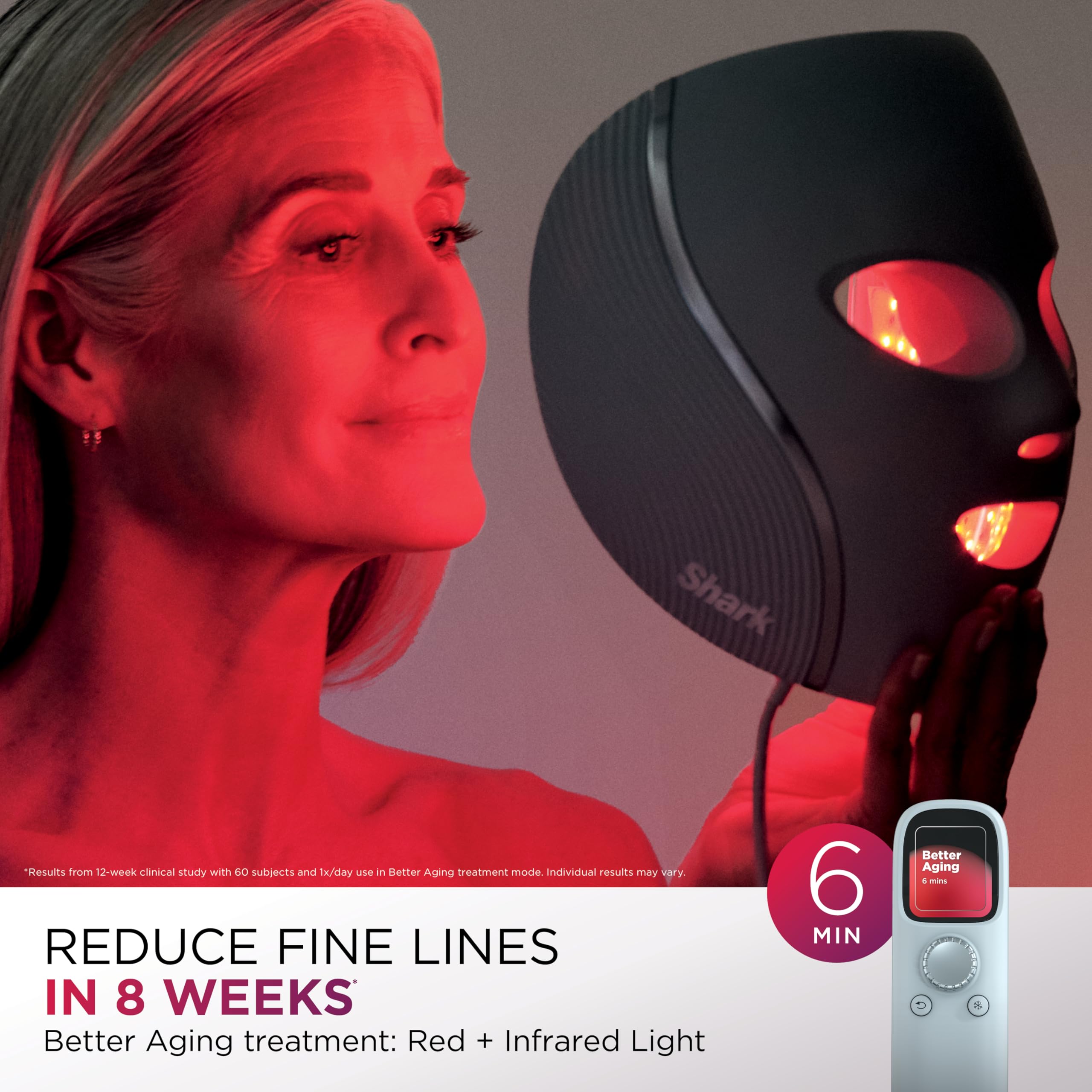 LED Face Mask with Under-Eye Cooling & Light Therapy