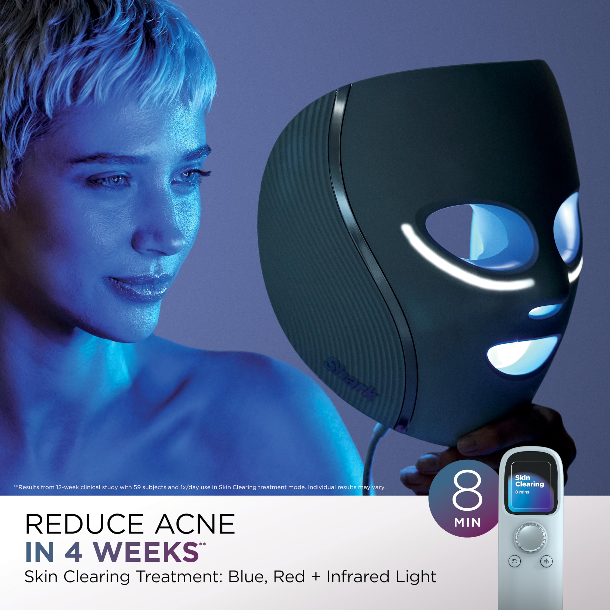 LED Face Mask with Under-Eye Cooling & Light Therapy