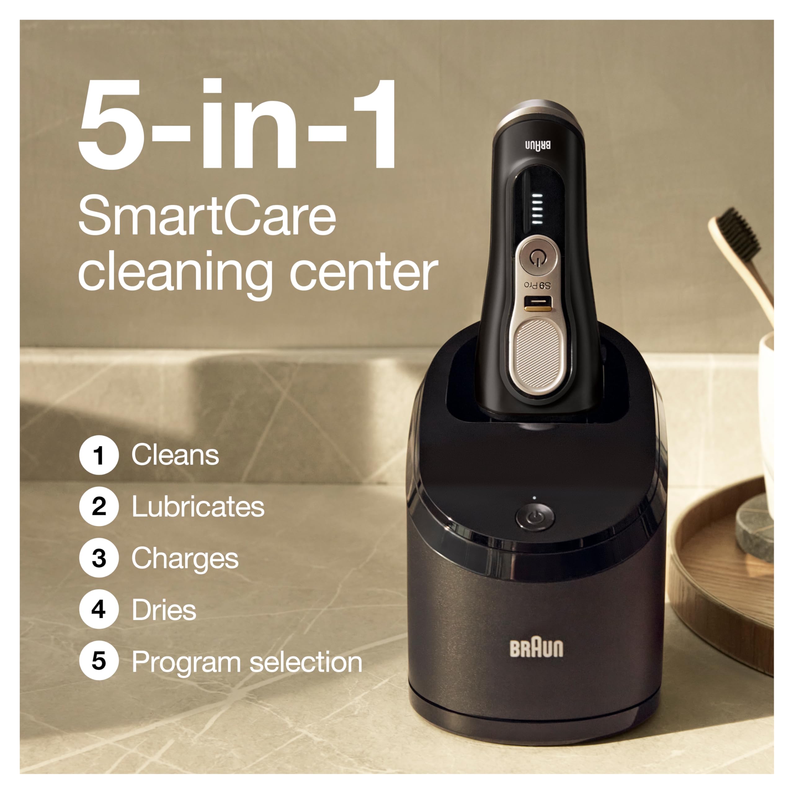 Waterproof Foil Shaver with Beard Trimmer & Cleaning Station