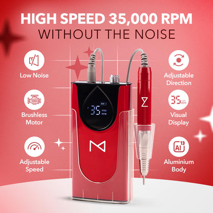 35K RPM 2-in-1 Brushless Cordless Electric Nail Drill