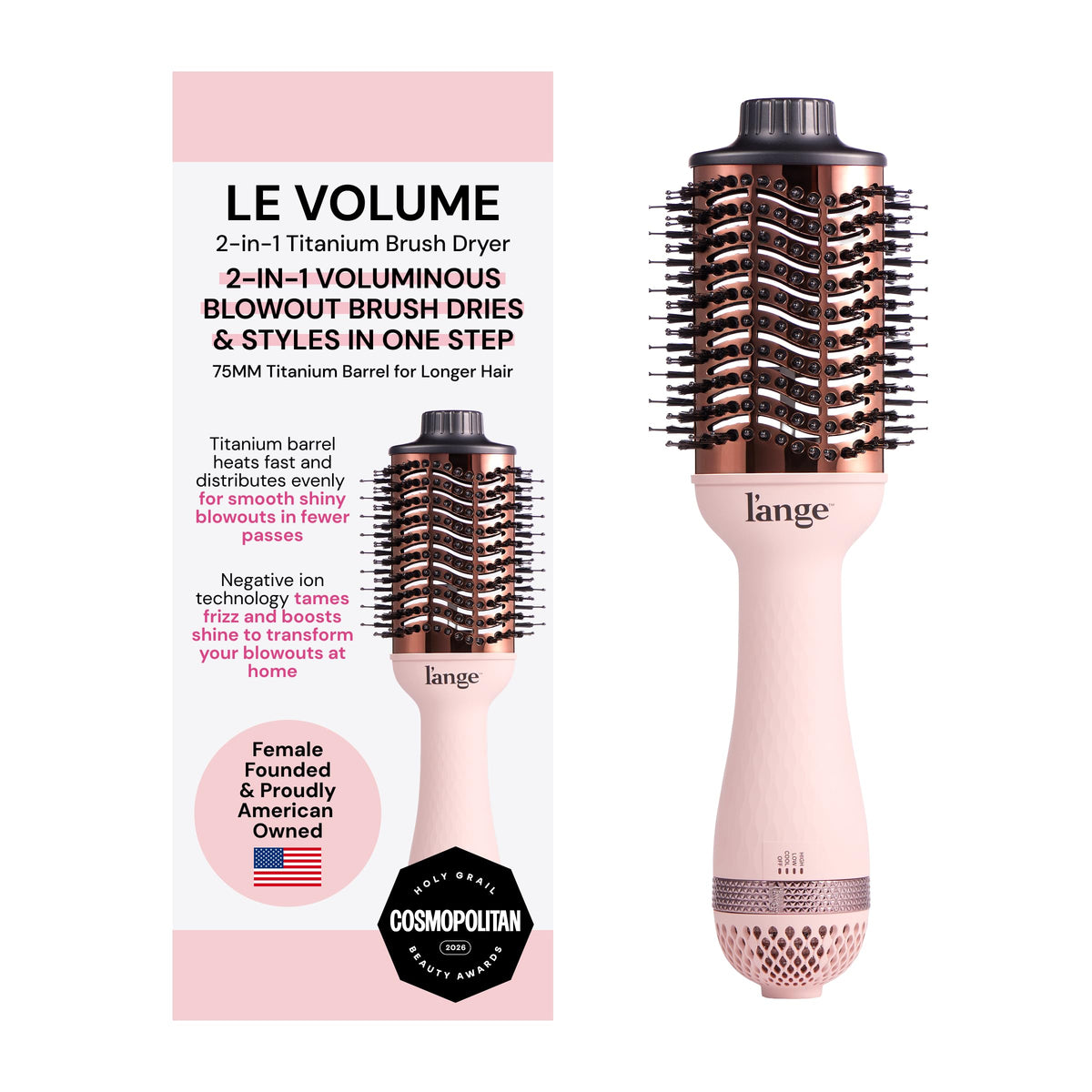 2-in-1 Titanium Blow Dryer Brush for Smooth Styling