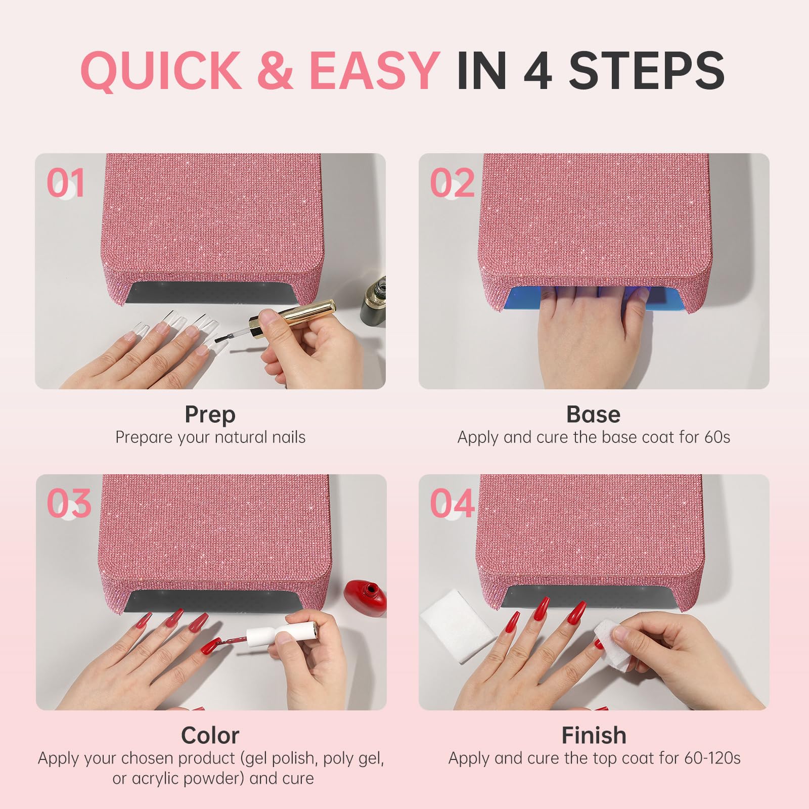 96W UV Nail Lamp with Touch Control & Auto Sensor