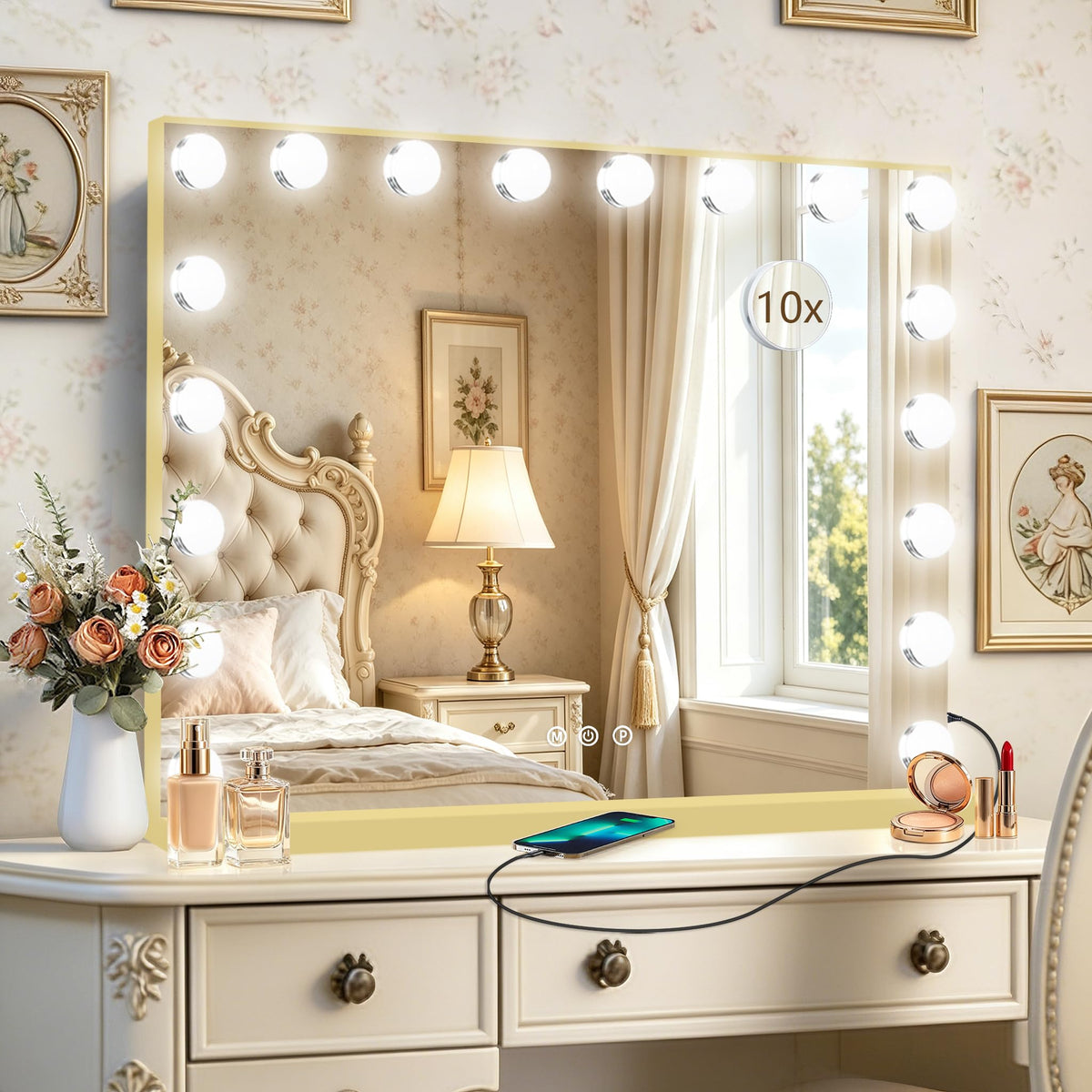 Ratsamee Arched Makeup Vanity Mirror with Lights