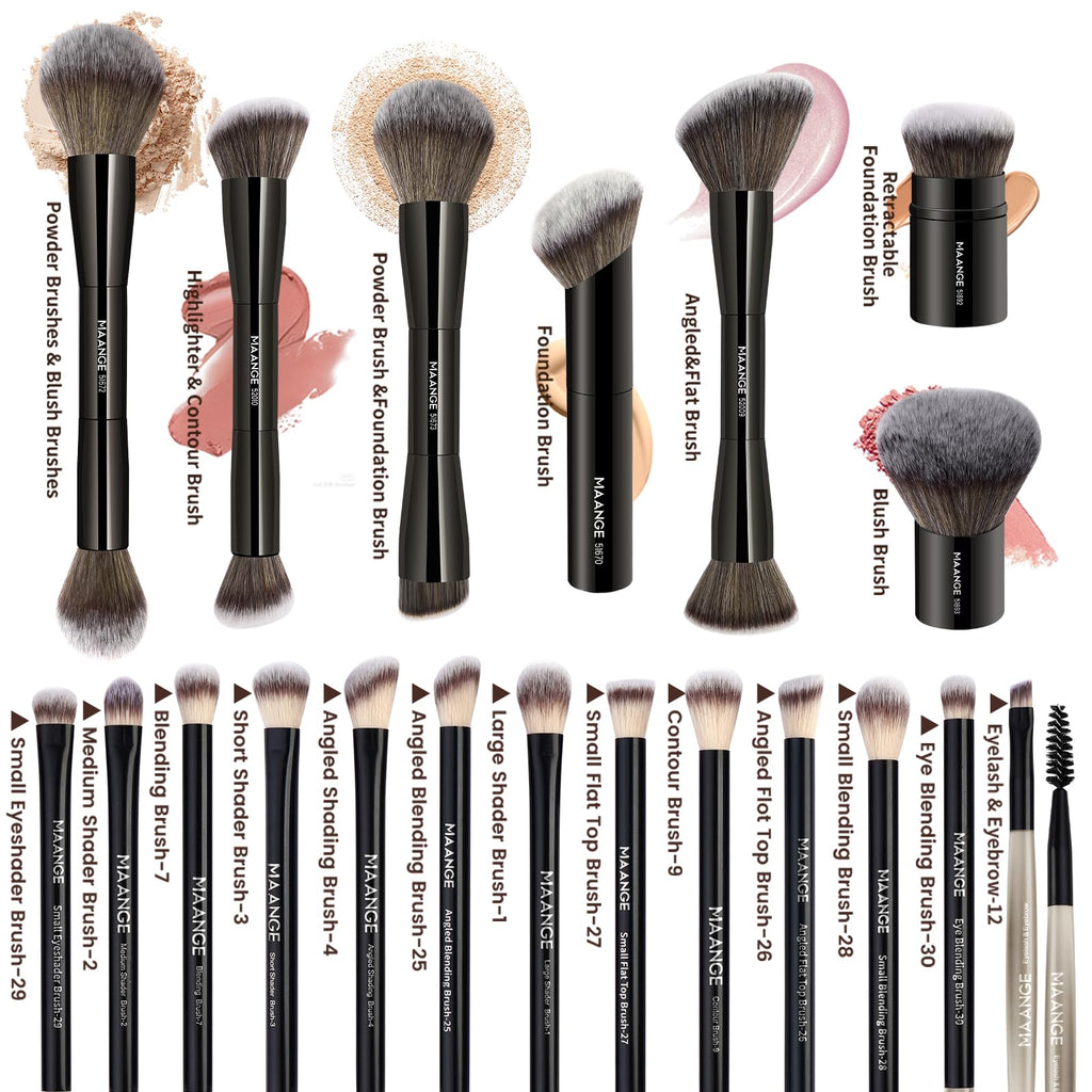 20-Piece Double-Ended Makeup Brush Set with Gift Box