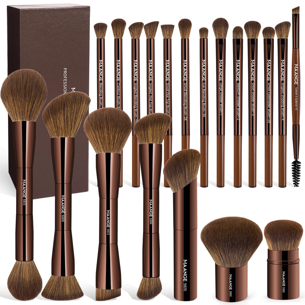 20-Piece Double-Ended Makeup Brush Set with Gift Box