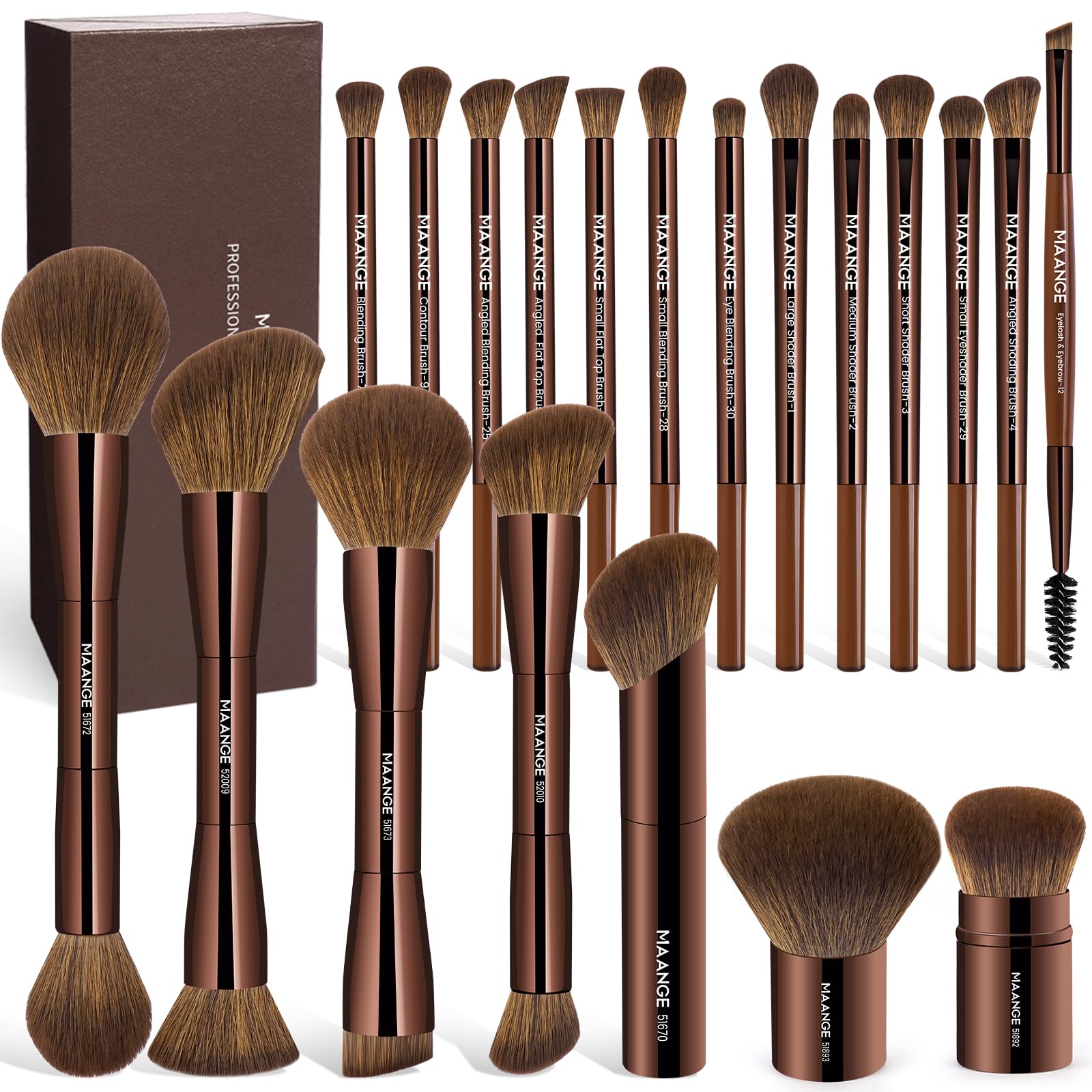 20-Piece Double-Ended Makeup Brush Set with Gift Box