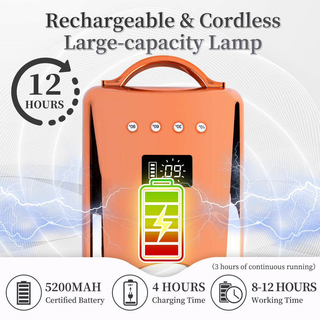78W Cordless UV LED Nail Lamp with LCD Display & Auto Sensor